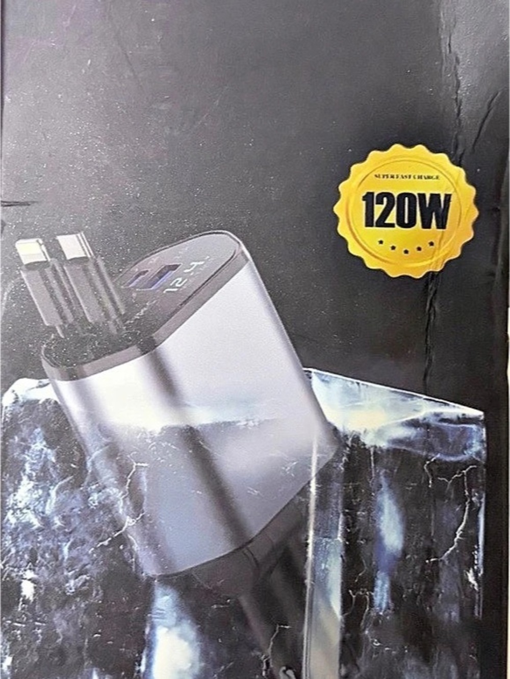 120W 4-in-1 Retractable Car Charger